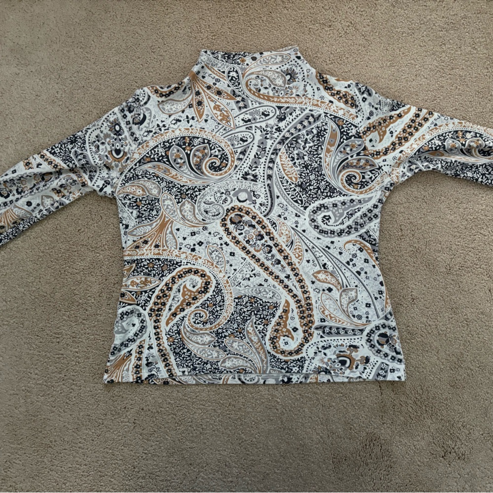 Ladies Mock-Neck Long Sleeve Top